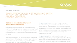 Simplified Cloud Networking with Aruba Central
