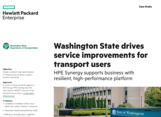 washington state drives service improvements HPE Synergy