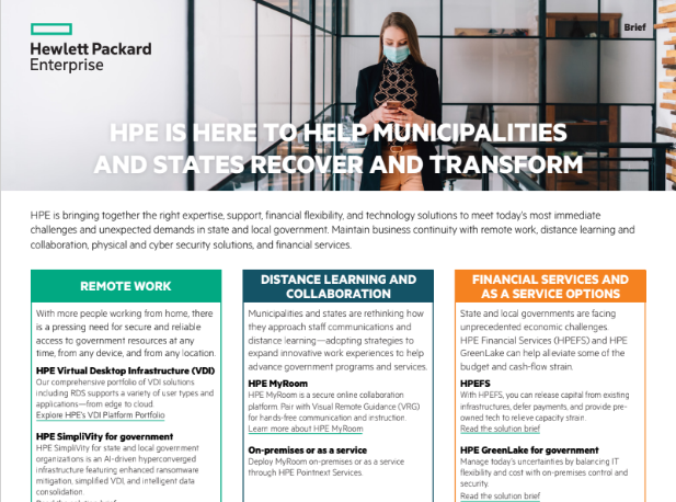 HPE is here to help municipalities