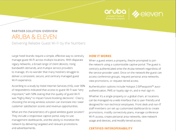 aruba and eleven solution overview