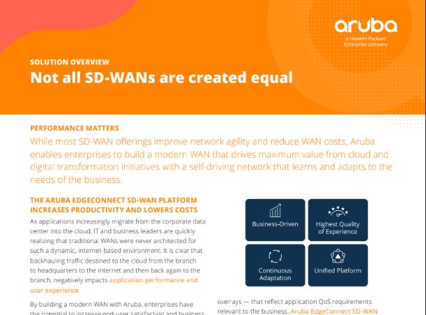 not all sdwans are created equal solution overview