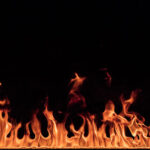 Texture of fire on a black